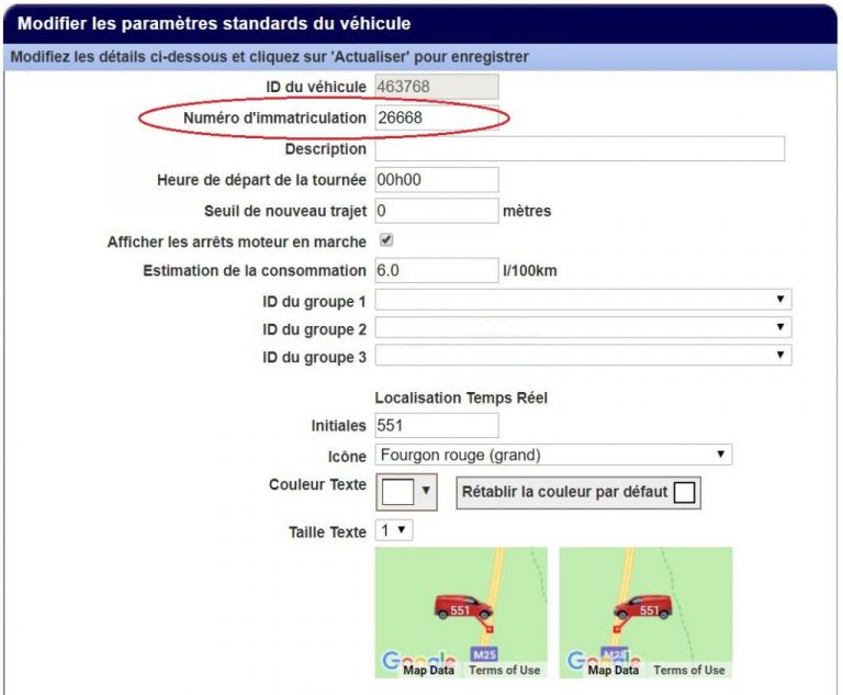 Vous pouvez désormais modifier les numéros d’immatriculation de tous vos véhicules vous-même directement depuis l'interface Quartix