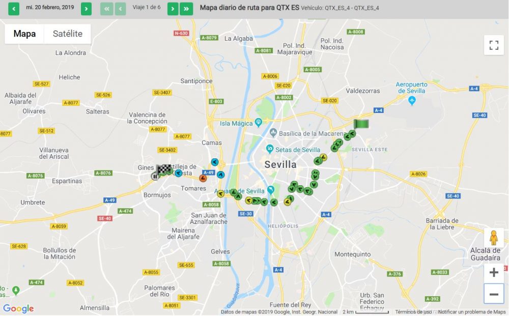 daily route maps - mapa diario de ruta