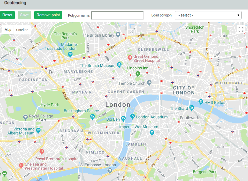 Vehicle tracking geofencing feature