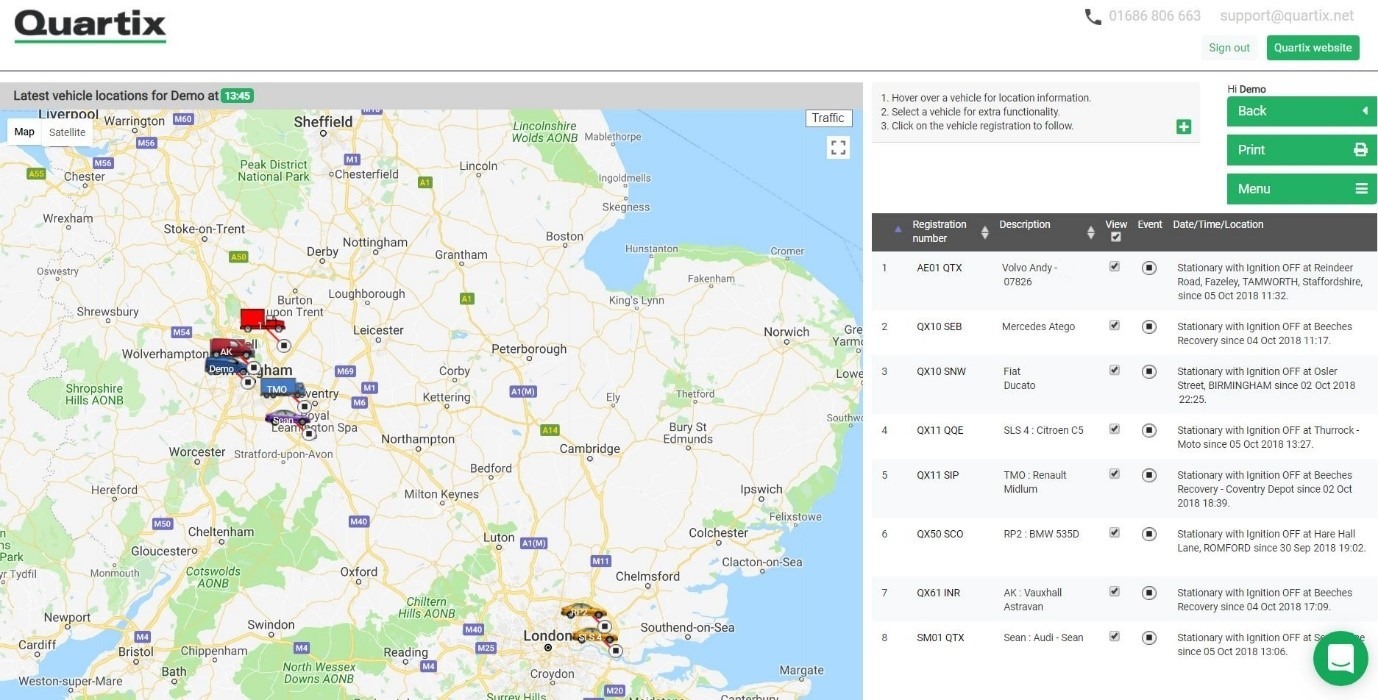A New Look for your Tracking App Product Updates Quartix Vehicle