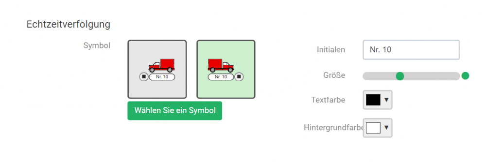 Symbolpersonalisierung Echtzeitortung