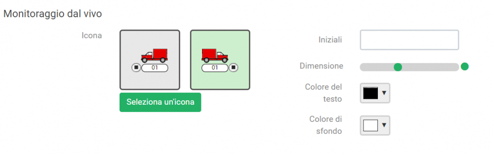 Personalizzazione delle icone di localizzazione in tempo reale