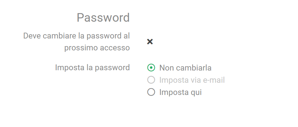 Aggiornare la password nel modulo