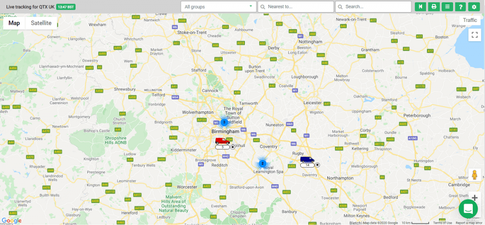 UK Live Tracking with Clustering