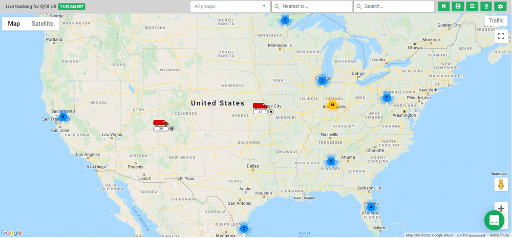 Live tracking with clustering