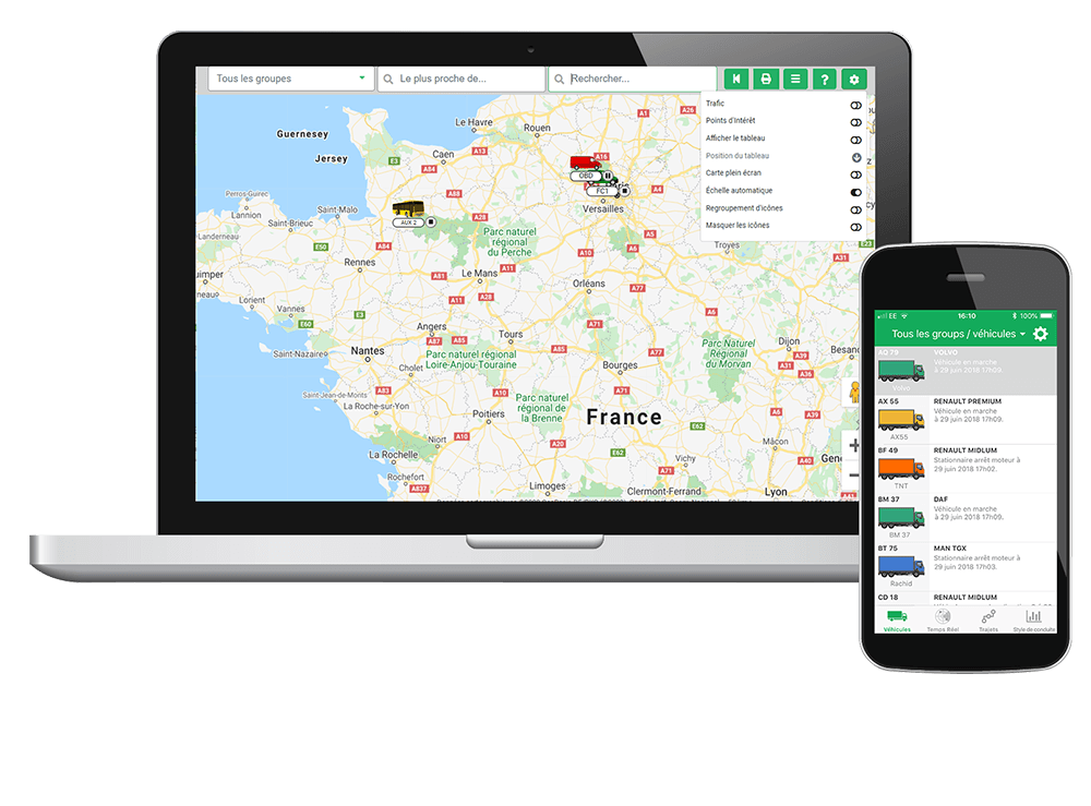 Géolocalisation de véhicule, Suivez votre flotte