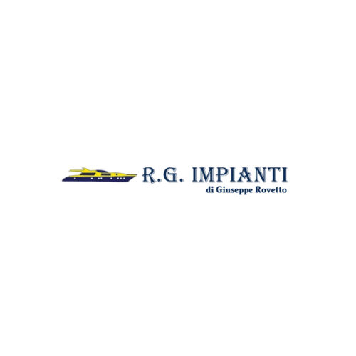 Logo for R.G. Impianti di Giuseppe Rovetto featuring a stylized yacht graphic and blue text on a white background.