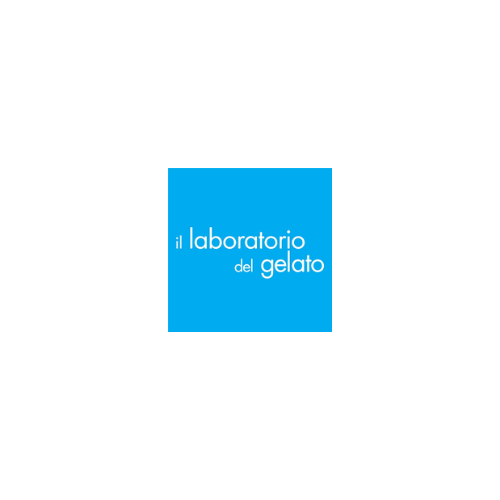 A blue square logo with the white text "il laboratorio del gelato" centered on it.