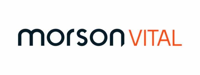 Morson VITAL logo featuring the word "morson" in black and "VITAL" in orange on a light grey background.