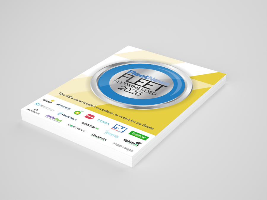 A stack of magazines titled "Fleet News Fleet Recommended 2026" featuring sponsor logos on a yellow and white cover.