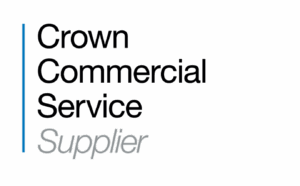 Crown Commercial Service Supplier logo with black and grey text on a light background, highlighting the recognition from Quartix awards.