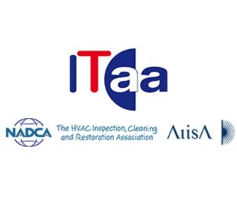 Logos of ITAaa, NADCA, The HVAC Inspection, Cleaning and Restoration Association, AIISA, and a blue circular emblem displayed on a white background.