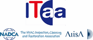 Logos for ITAA, NADCA, The HVAC Inspection, Cleaning and Restoration Association, and AiISA are displayed in a row on a light background, highlighting expertise in Monitoraggio GPS Trasporto e Consegna solutions.